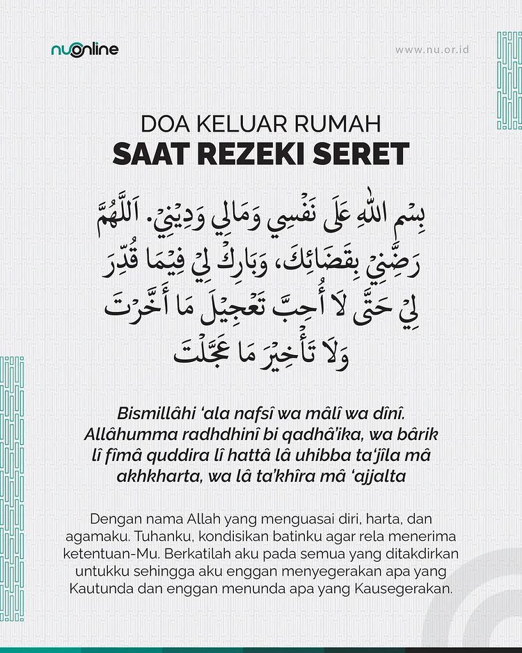 Doa Keluar Rumah saat Rezeki Seret