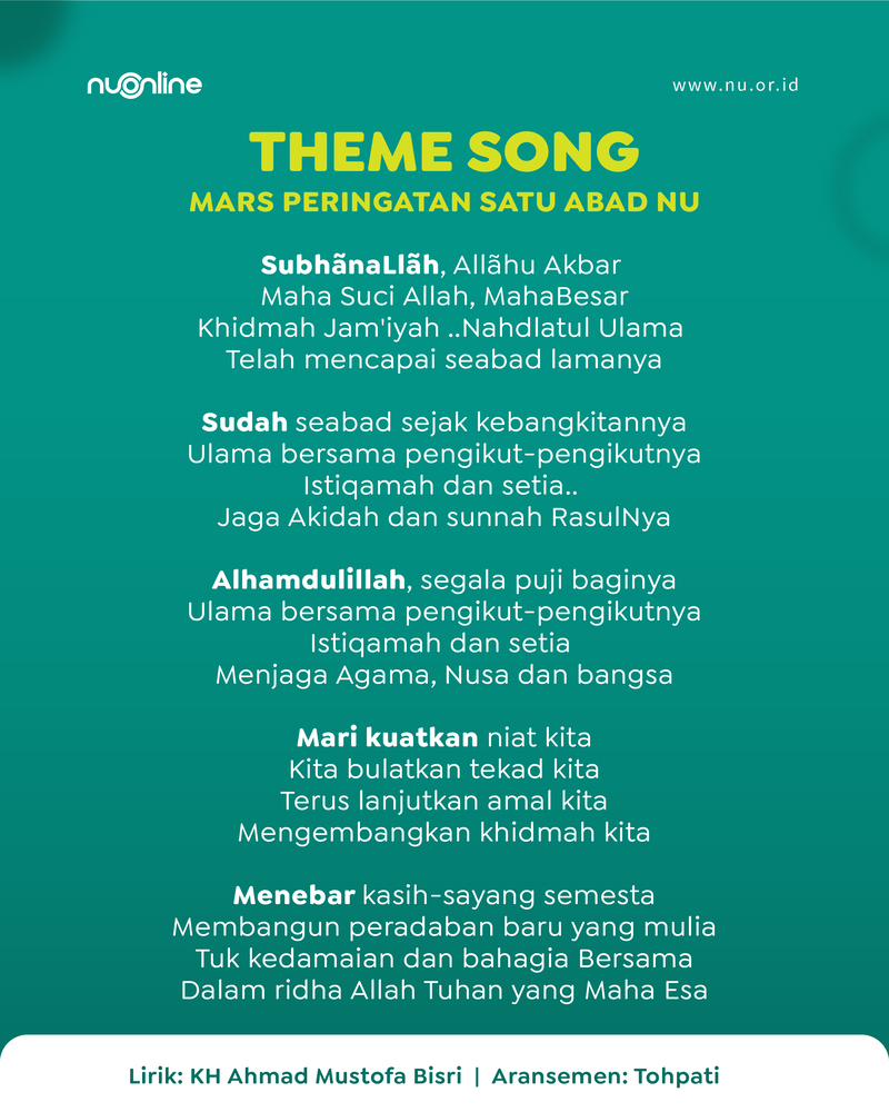 Lagu Resmi Peringatan 1 Abad NU