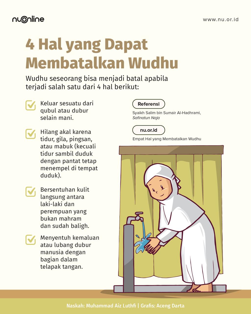 4 Hal Pembatal Wudhu