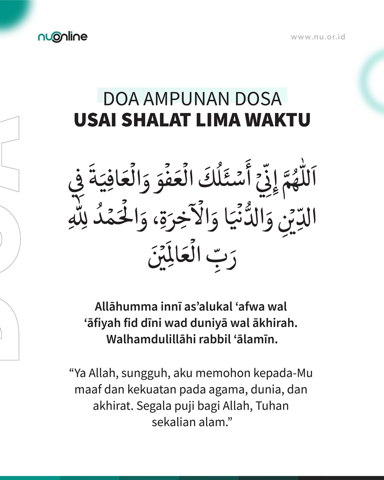 Doa Ampunan Dosa usai Shalat