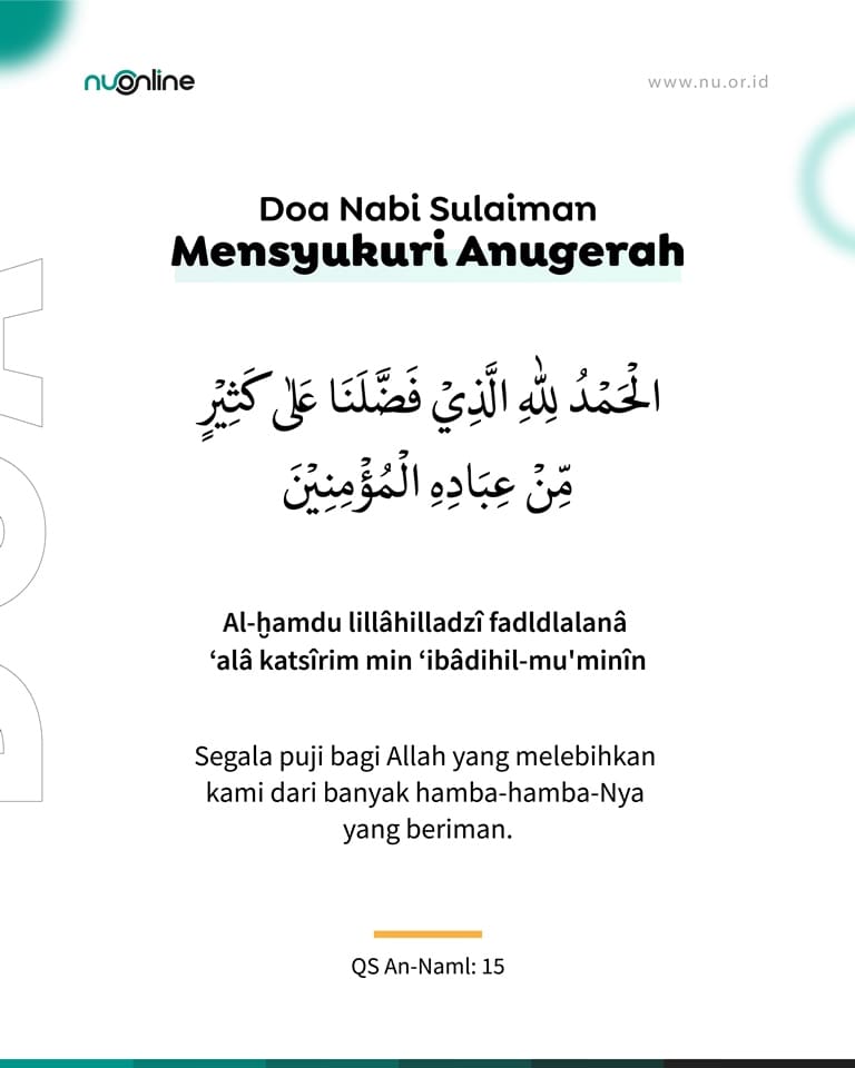 Doa Nabi Sulaiman Mensyukuri Anugerah