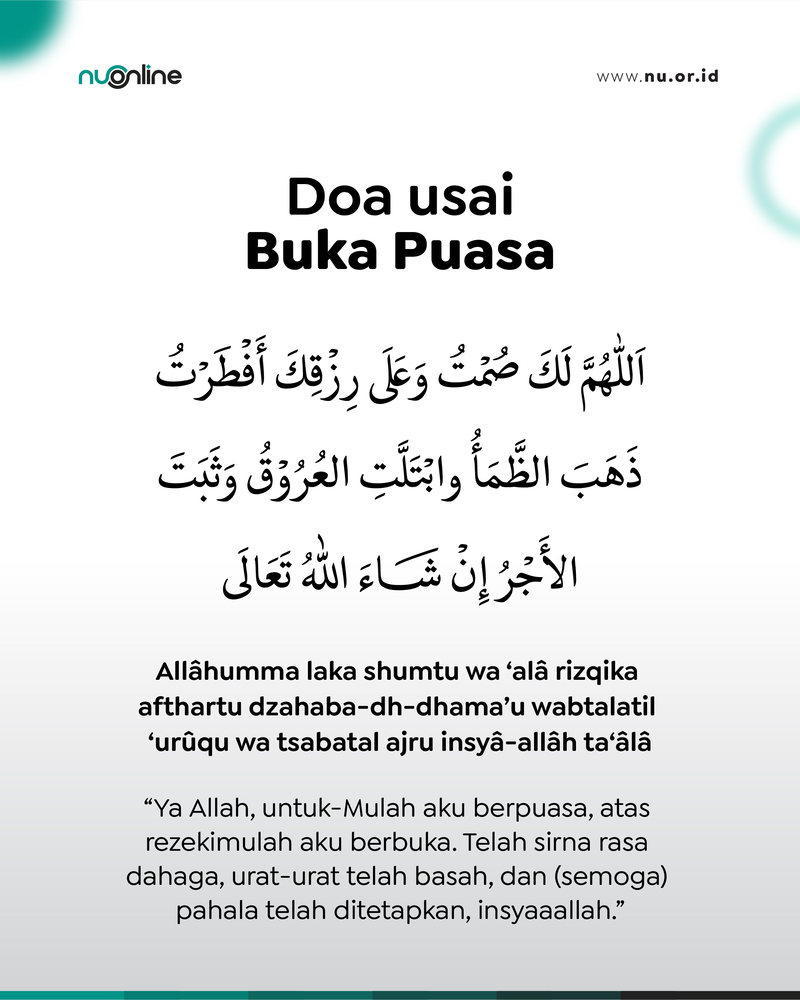 Doa Usai Buka Puasa
