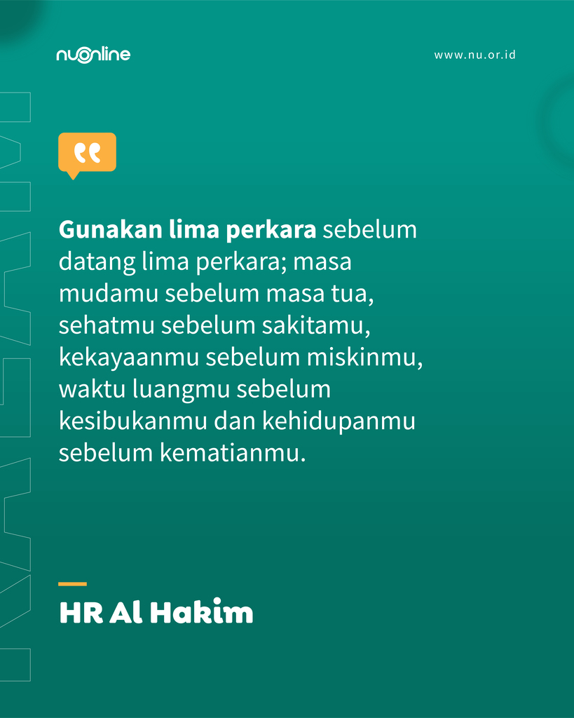 Jaga Lima Perkara Sebelum Lima Perkara