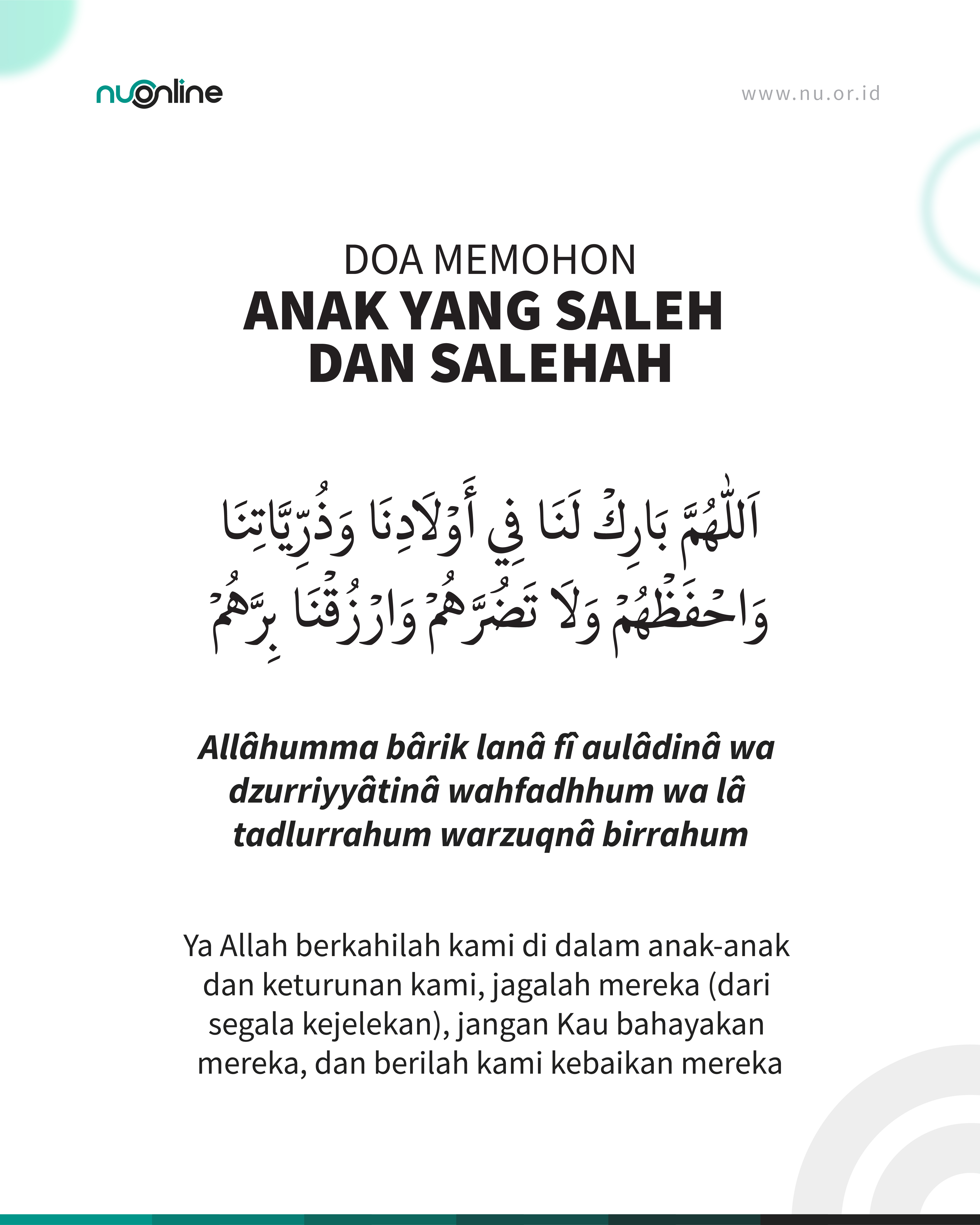 Doa Memohon Anak Saleh &amp; Salehah