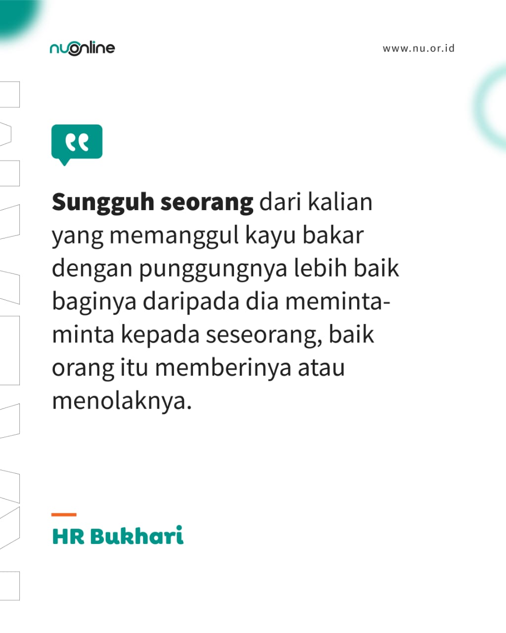 Keringat Sendiri Lebih Mulia