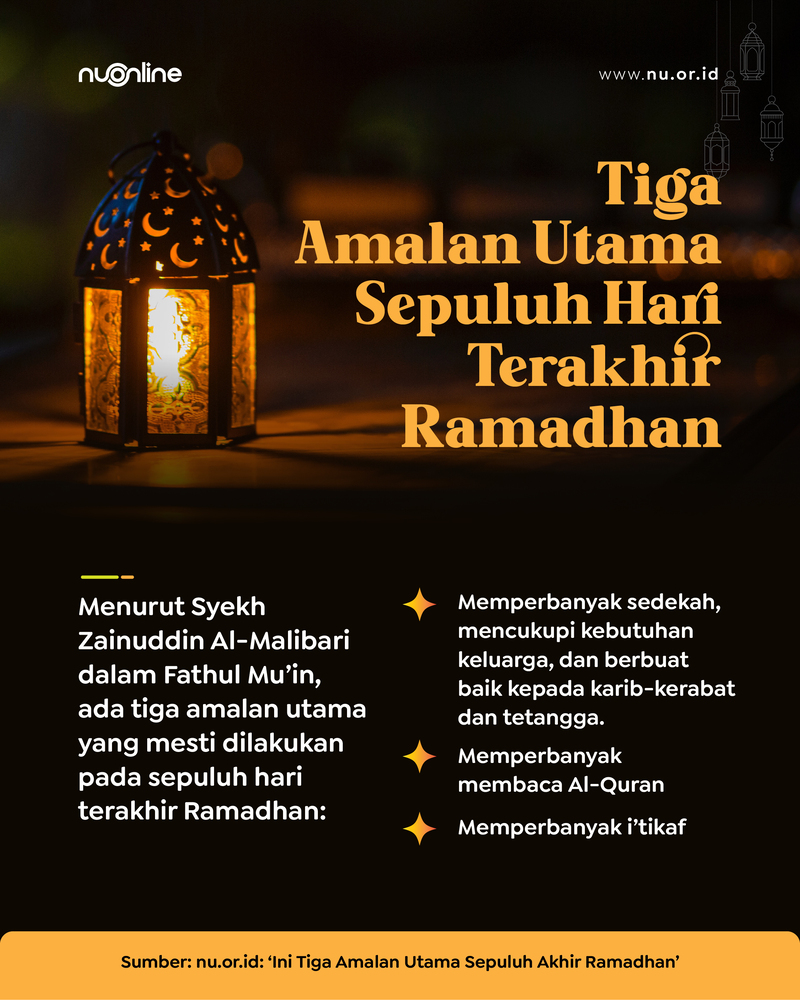 3 Amalan Utama 10 Hari Terakhir Ramadhan