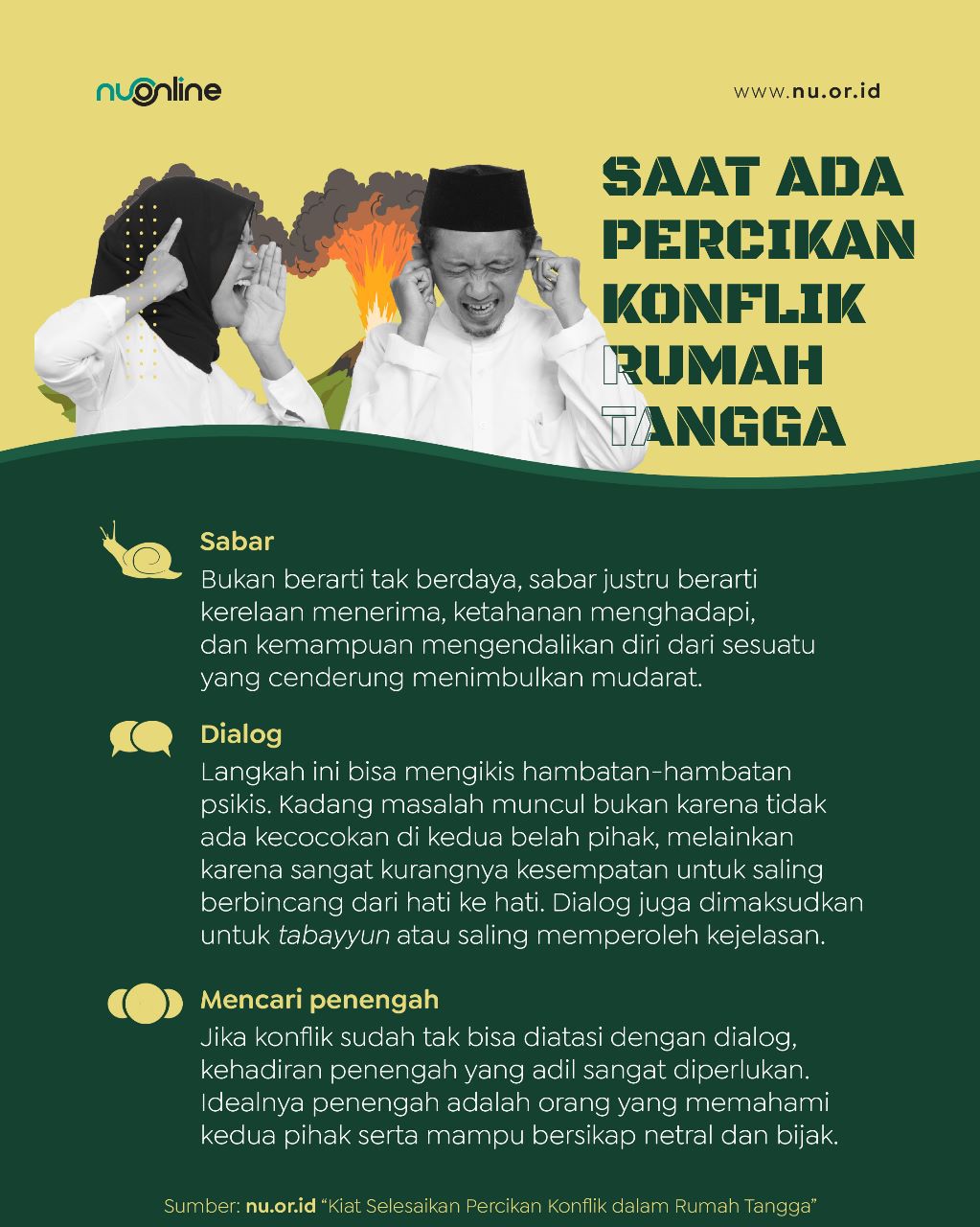 Kiat Selesaikan Percikan Konflik Rumah Tangga