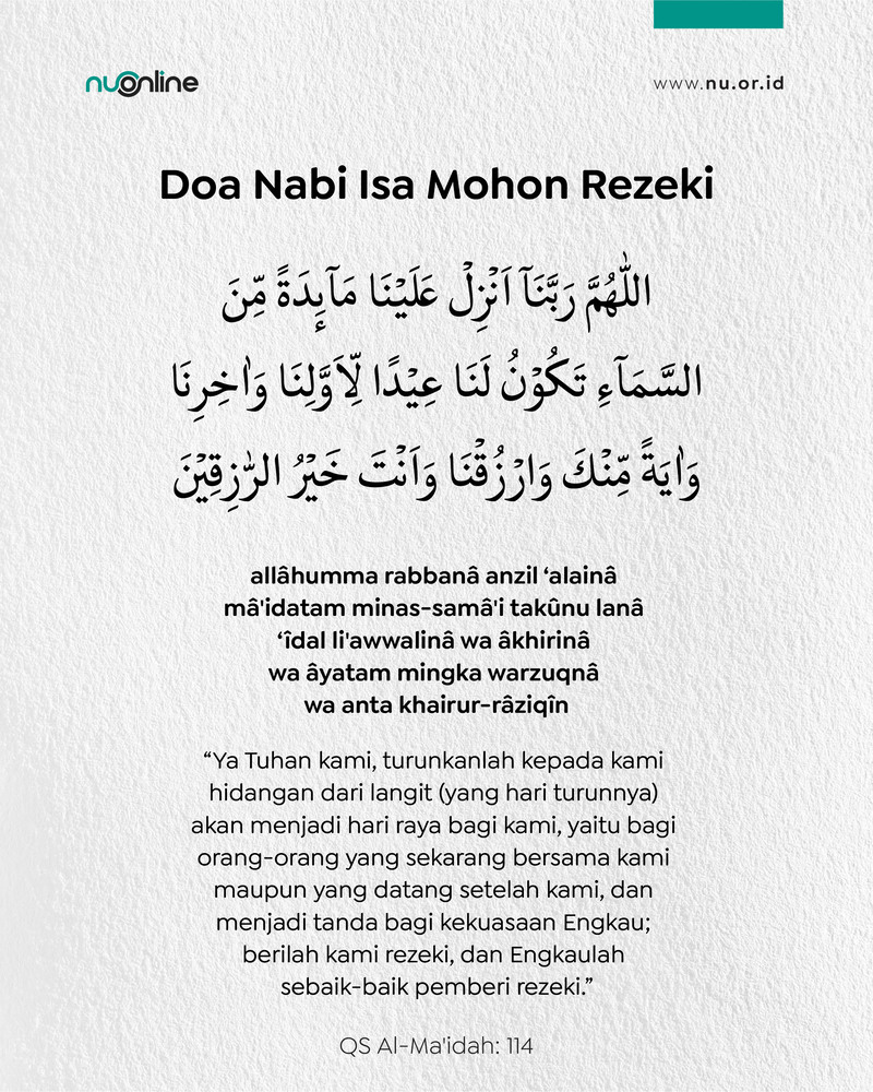 Doa Nabi Isa Mohon Rezeki