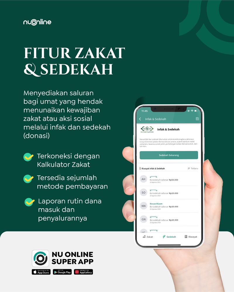 Fitur Zakat &amp; Sedekah di NU Online Super App