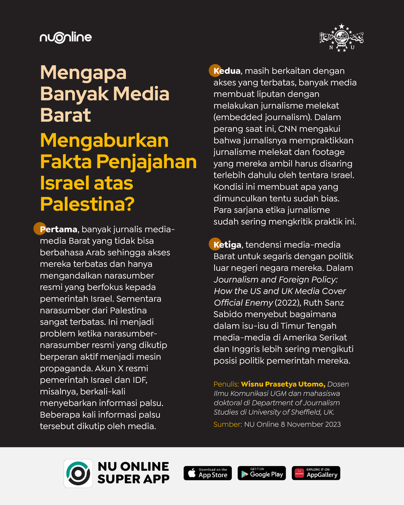 Bias Pemberitaan Media Barat soal Israel-Palestina