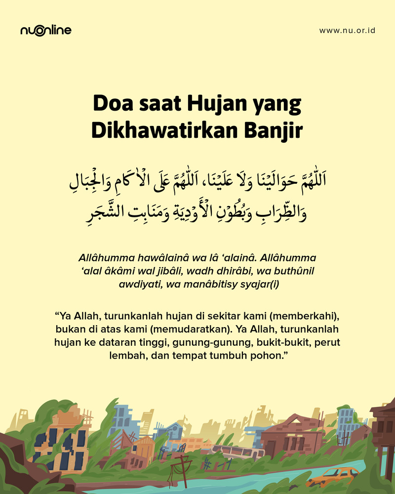 Doa saat Hujan yang Dikhawatirkan Banjir