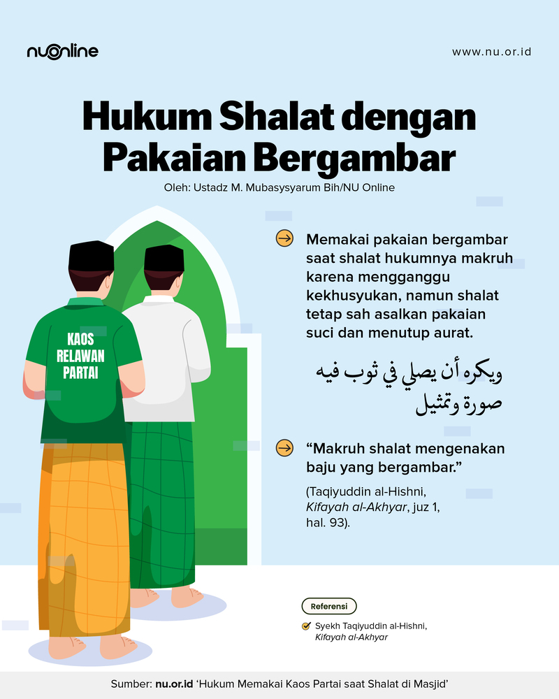 Hukum Shalat dengan Pakaian Bergambar