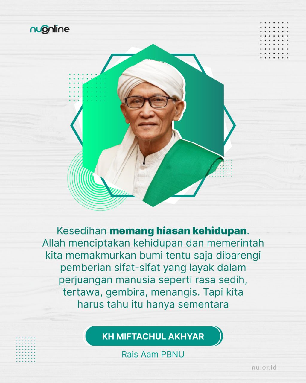 Kesedihan, Hiasan Kehidupan