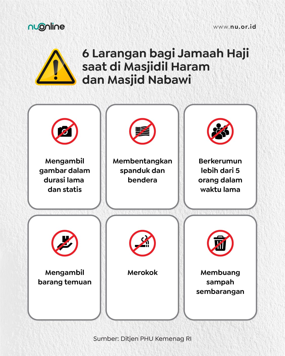 Larangan saat di Masjidil Haram dan Masjid Nabawi