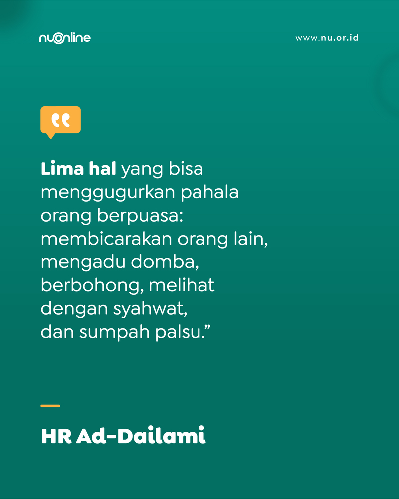 5 Penghapus Pahala Puasa