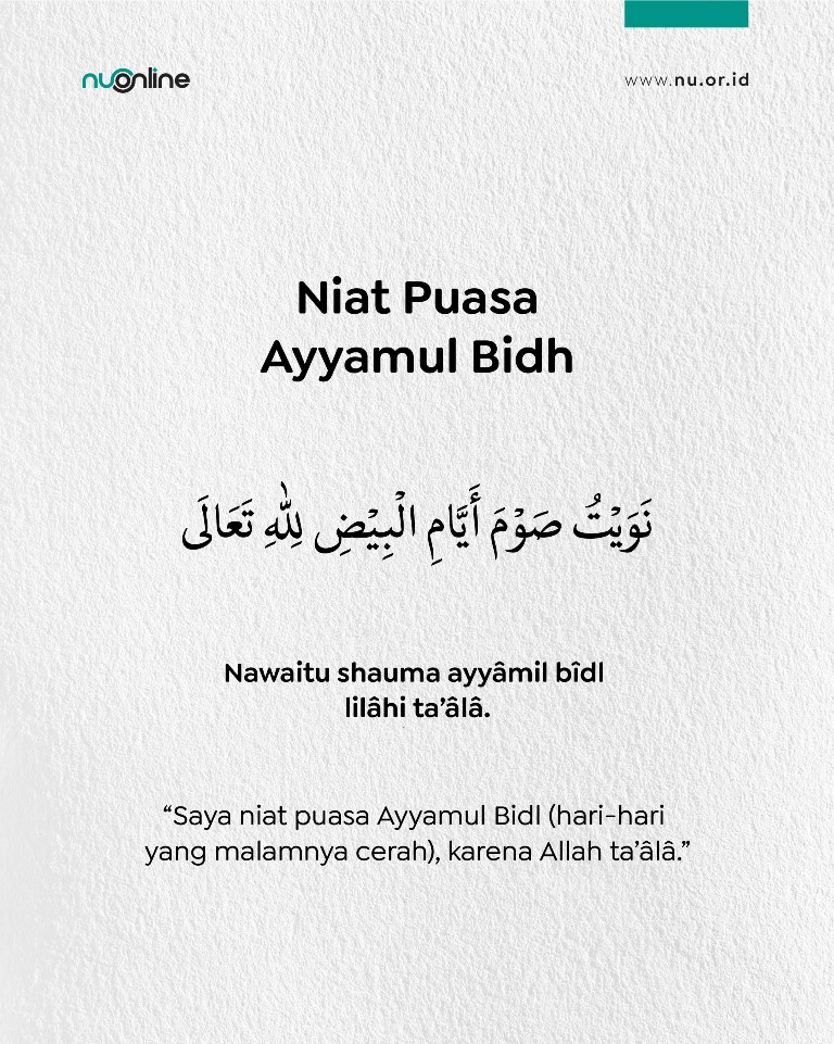 Niat Puasa Ayyamul Bidh