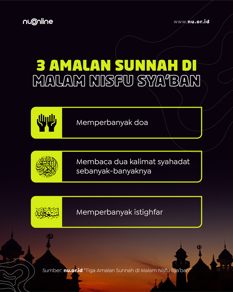 Tiga Amalan Sunnah Malam Nisfu Sya’ban